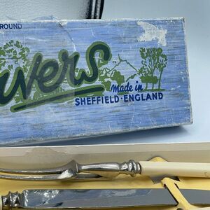 Carvers made in Sheffield England set. Fork, knife & Steele.